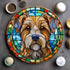 Border Terrier Circular Glass Suncatcher Worktop Saver